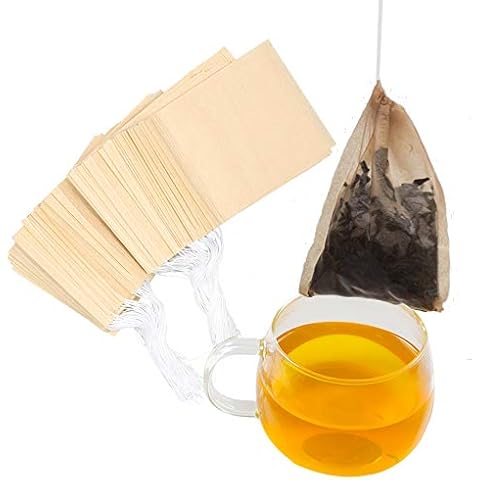Tinkee Tea Filter bags, safe and natural material, disposable tea infuser, empty tea bag with drawstring for loose leaf tea, set of 200（3.15 x 3.94 inch ） (Initial200) Cover