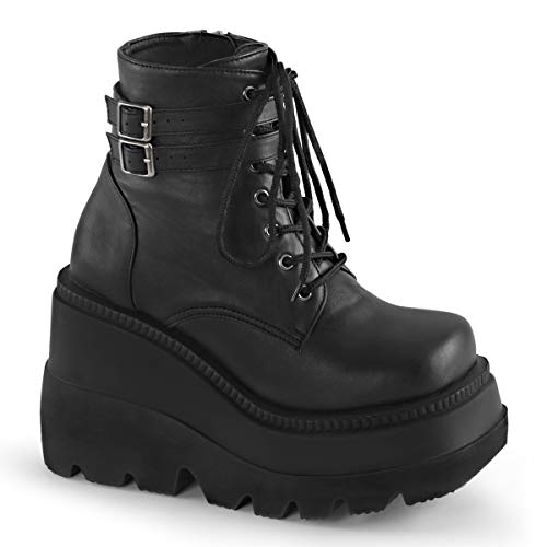 Demonia Women's Sha52/Bvl Boot, Black Vegan Leather, 7 M US