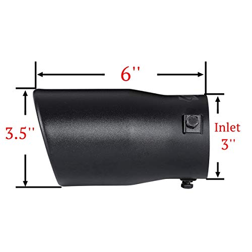 Image of Exhaust Tip, 2-2.75 inch inlet clamp adjustable,Black Stainless Steel