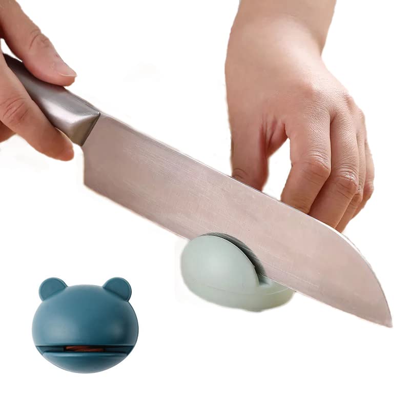Kitchen Frog Shape Knife Sharpener, Whetstone to Sharpen for Knives-NFEGSIYA-Navy Blue