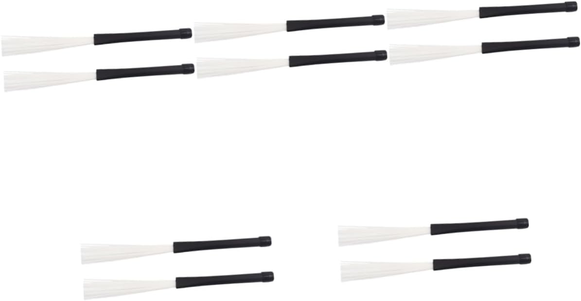 Abaodam 10pcs Jazz Drum Brush Set Nylon Brush Percussion Instrument Accessories