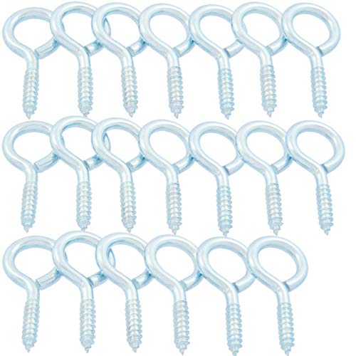 Shells 20PCS 10# Silver Color Zinc Plated Metal Cup Hooks Eye Shape Screw Hooks Self-tapping Screws Hooks Ring 1.63 Inches