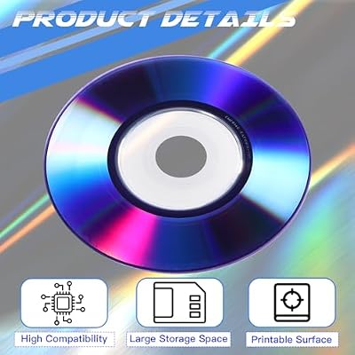 Copkim 50 Pieces 3 Inch Mini DVD-R Blank Discs 1.4 GB 1-4 X Recordable Media Disc Printable Mini DVD-R Blank Discs Media Disk for VCR Video Camera