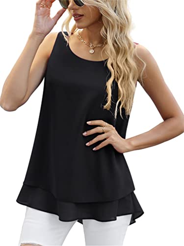 Qualità squisita: materiale leggero, arioso e morbido, questo top estivo da donna in chiffon senza maniche vi garantirà il massimo comfort per tutta la giornata