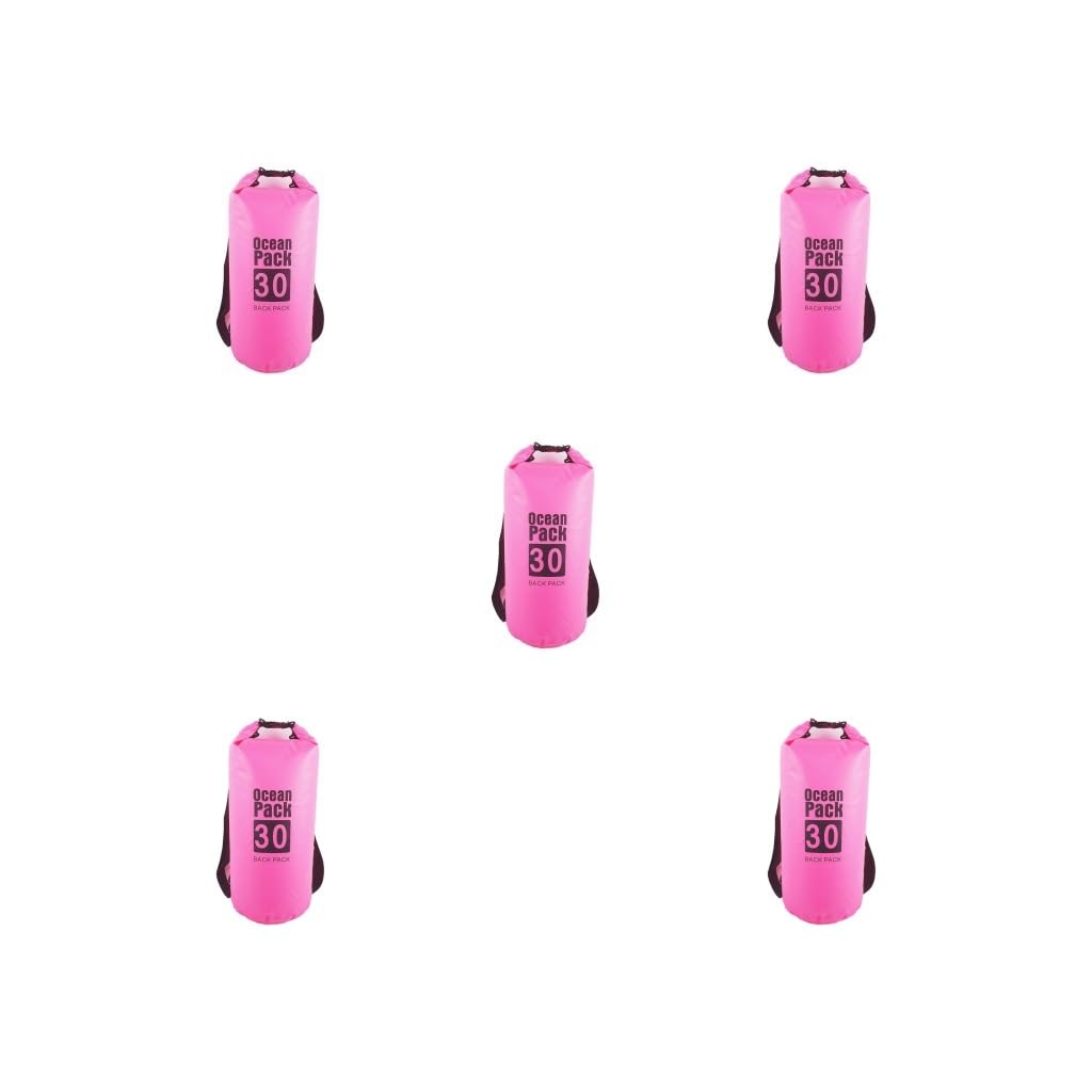 Set di 5 borse impermeabili zaino da esterno grande capacità pieghevole kayak rafting borsa da donna piscina spiaggia sport rosa 10L singola spalla, 10L 1 spalla
