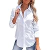 siliteelon – Camisas de vestir de manga larga con botones para mujer, sin arrugas, cuello para trabajo, oficina, unicolor, blusas con corsé