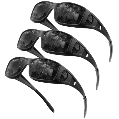 Image of Night Vision Glasses, Fit Over Glasses Mens Womens, Wrap Around Anti Glare HD Night Vision Lens for Night Driving