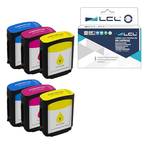 LCL Cartouche d'encre Compatible C4911A C4912A C4913A（2Cyan 2Magenta 2Jaune） Remplacement pour HP DesignJet Printers: 510/Designjet 500/500ps/500Plus/ 800/800ps/815/815mfp/820/820mfp