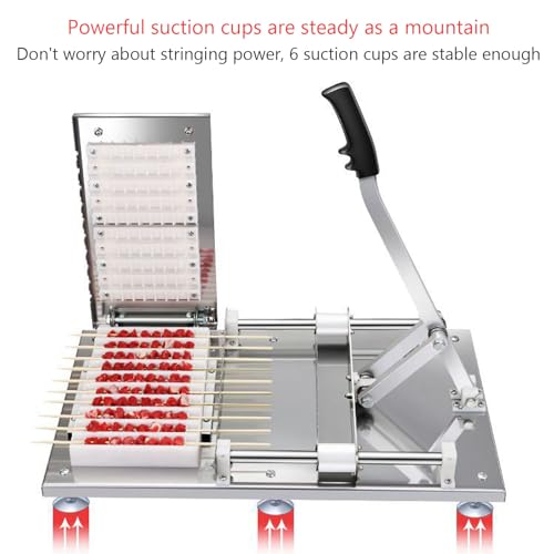 Manual Mutton Kebab Machine, Kebab Maker Press Mould, 10 Holes BBQ Bamboo Skewer Meat Making Machine, Commercial Stainless Steel Satay Meat String Machine Grilling Tool for Outdoor Picnic Camping