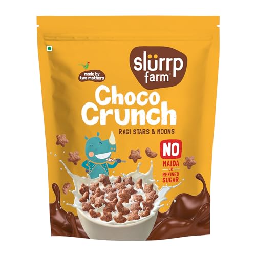 Image of Slurrp Farm No Maida, No Refined Sugar Choco Crunch Cereal | No Added Colour | Chocolaty Stars and Moons | Made with Ragi & Jowar | Healthy Breakfast for Kids | 1.2 kg