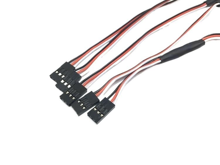 30-Core Servo Extension Y-Cable for RC Models, 150mm/200mm/300mm/500mm, 5 Pieces(300mm)