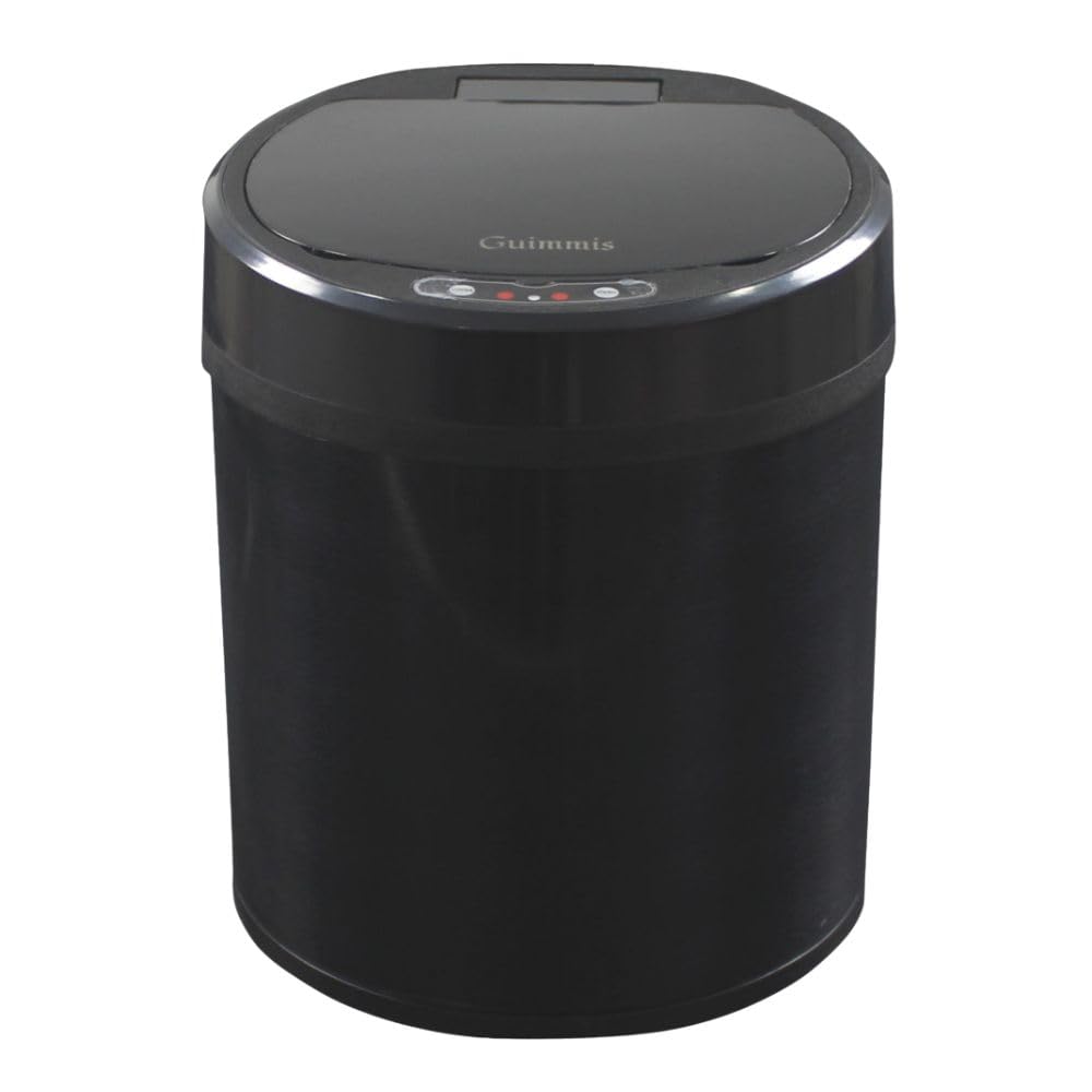 Guimmis, Lixeira com Sensor Automática Preta Aço Inox 6 Litros - USB