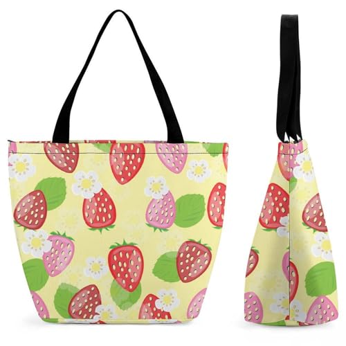 Sac de shopping fraise mignonne, votre compagnon de voyage stylé pour les vacances