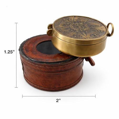 Brújula Náutica de Latón Antiguo con Caja Vintage miniatura 3