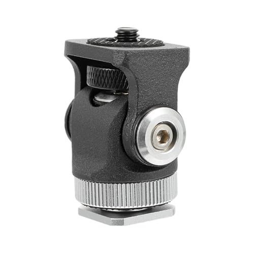 WATIIFUFU Mini Rótula de Bola para Trípode de Aleación de Aluminio Adaptador de Zapata 1/4 Ajustable para Cámara DSLR Videocámara y Teléfono Soporte Compacto para Fotografía y Vídeo