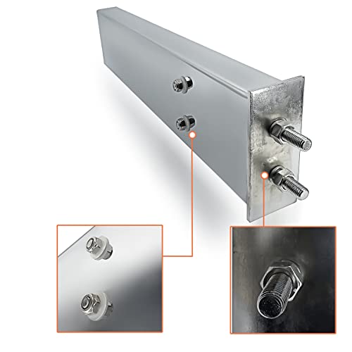 Image of TORQUE Mud Flap Hanger for Semi Trucks 2-1 /2 inch Bolt Spacing 30 inch Stainless Steel, 4 inch Light Cutouts, Lights NOT Included, Spring Loaded, Straight, Right Left Included, (TRMFH309)