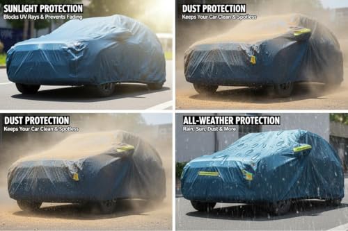 Image of Dust Resistant Car Body Cover Compatible Ford Endeavour | All Weather Protection Car Cover | Triple Stitched Fully Elastic Ultra Surface Body Protection |