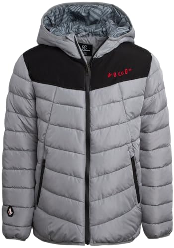 Volcom Boys' Puffer Jacket - Glacier Shield Quilted Winter Jacket with Hood - Insulated Outerwear Jackets for Boys (4-18)