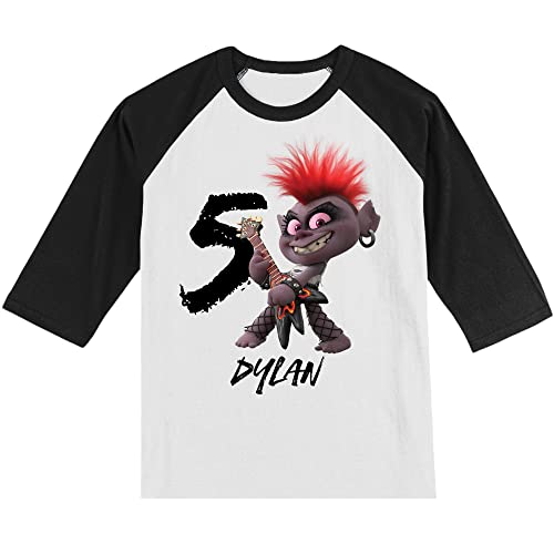 Personalized Queen Troll Birthday Shirt | Barb's Shirt | Handmade Decorated Shirt | Personalized with Name and Age | Unisex 3/4 Sleeve Raglan T-Shirt | #11473