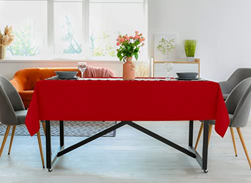 Utopia Kitchen Rectangle Table Cloth 2 Pack [60X120 Inches, Red] Tablecloth Machine Washable Fabric Polyester Table Cover For Dining, Buffet Parties, Picnic, Events, Weddings And Restaurants #TOP6