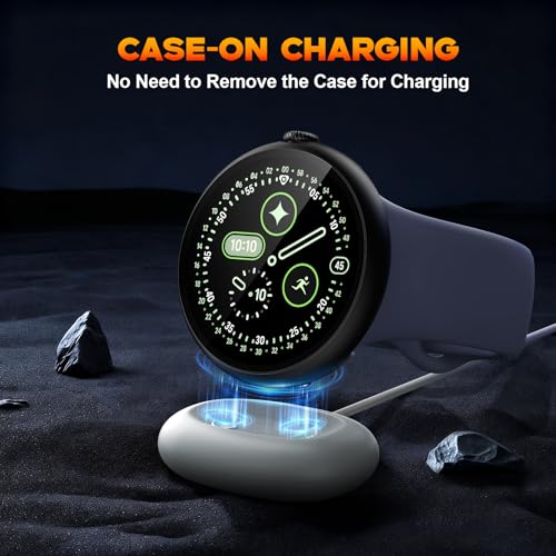 Image of Misxi 2-Pack Shockproof Case with Screen Protector Compatible for Google Pixel Watch 4 (2025) 41mm, Direct Charging High Sensitivity Curved Protective Cover with Tempered Glass for Pixel Watch 4, Black