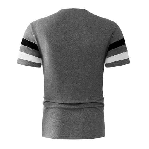 Mens Sport Shirts Summer Casual Short Sleeve Striped Graphic Muscle Tshirt Stretch Soft Crew Neck Moisture Wicking Tees4