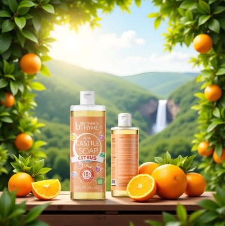Brittanie’s Pure Castile Liquid Soap Refill, 32 Ounce Pack of 2 | Dish Soap, Hair & Body, Home, Gentle and Pure, Made with Natural Luxurious Oils, Vegan & Gluten Free Non-GMO (Citrus) - Image 4