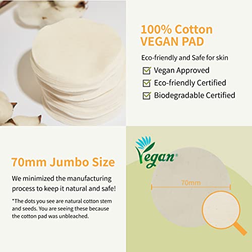 numbuzin Nr.3 Toner Pad | Strahlende Glowing Jumbo Toner Pads | Vegane Toner Pads in Jumbo-Größe, strahlendes Hautbild, für unebene, raue Haut, feuchtigkeitsspendend | 70 Stück, 150 ml