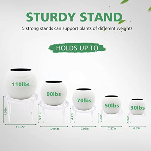 5 Pack White Metal Plant Stand For Outdoor Indoor Plants, Bronze Heavy Duty Flower Pot Stands For Multiple Plant, Rustproof Iron Round Plant Shelf For Planter, Potted Plant Holder For Garden Home #TOP5