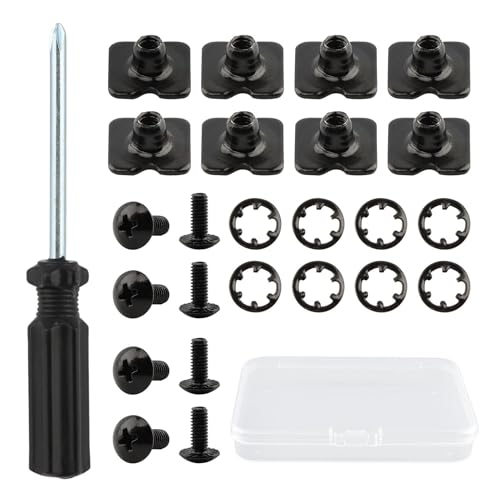 8 Sets Football Backplate Screws Chicago Screws Battle Backplate Heavy Duty Metal Hardware for Adult and Youth Football Backplates & Shoulder Pads with Screwdriver Nuts Washers and Box