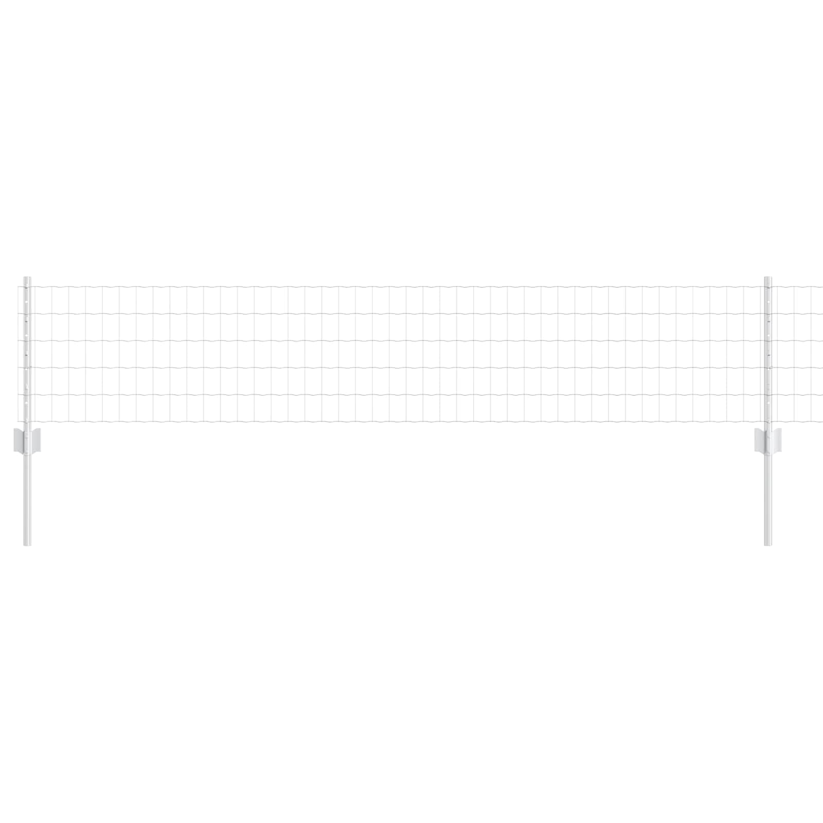 Outdoor Fence Panel Set with Posts Silver 0.4 x 10 m Steel Garden Privacy Screen for Terrace Boundary Decorative Roll Mesh
