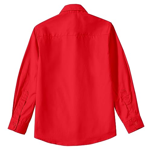 Image of Boys' Button Down Dress Shirts Kids Long Sleeve Solid Collared Uniform Shirt for Toddler Boy (Size 2T-20)
