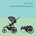 Bebeconfort Cloudy, All-Terrain-Baby Stroller, 0–4 Jahre (max. 22kg), verstellbar, schnell zusammenklappbar, 3 große Kinderwagen Luftreifen, verstellbarer Schieber, geräumiger Korb, Mineral Graphite