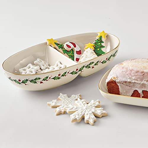 Lenox 870000 Holiday Divided Oval Bowl The Home Kitchen Store