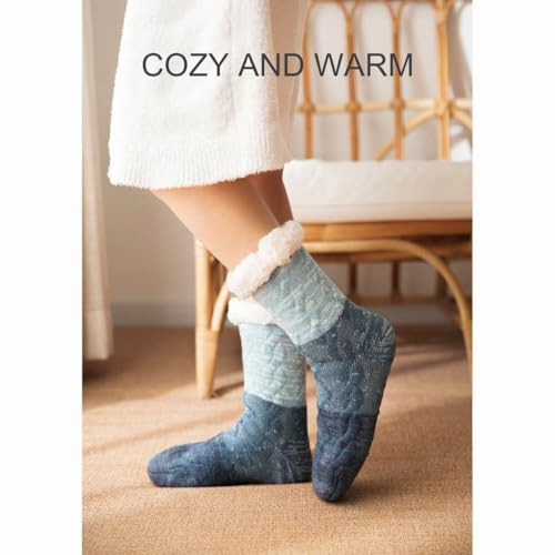 Slipper Socks for Women with Gripper - Cozy Soft Thick Fuzzy Non Slip Indoor Home Grips Socks - Winter Non Slip Thick Fuzzy Socks2