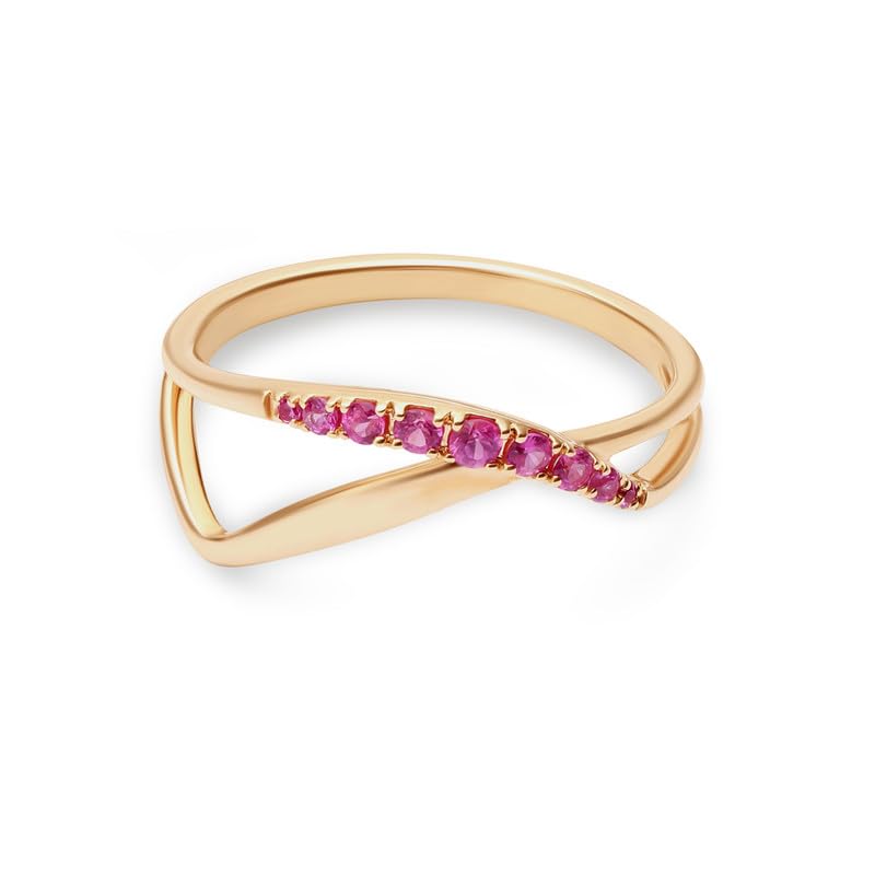 Mia by TanishqMoonlit Ruby Charm 14KT Finger Ring 16.5