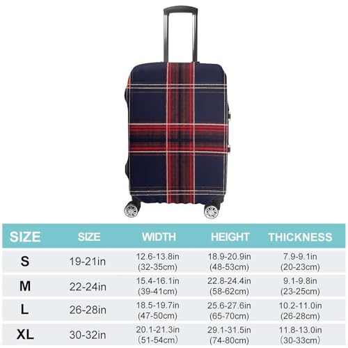 Blue Red Tartan Plaid Pattern Luggage Covers Washable Travel Suitcase Cover Elastic Baggage Protector2