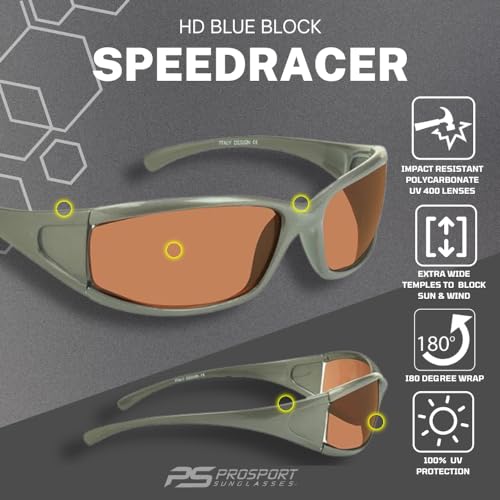 Image of proSPORT Blue Light Reducing High Definition HD Lens Sunglass TR90 Sport Frame Men Women