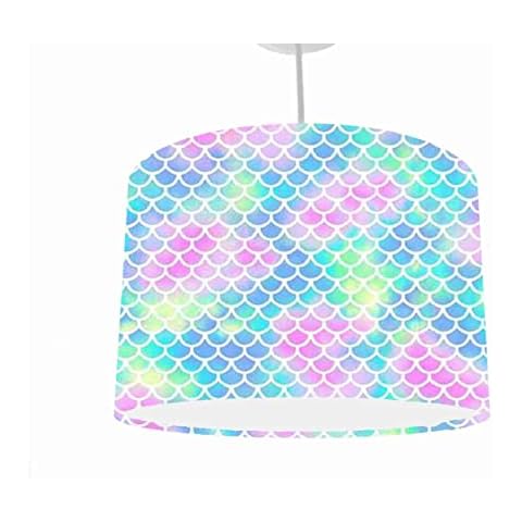 Mermaid Scale Lamp Shade in Pastel Rainbow Cover