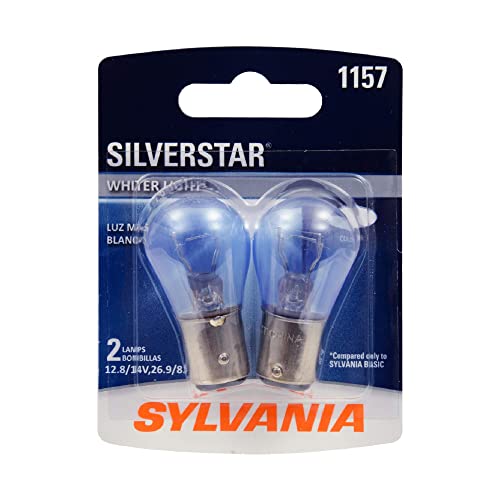 SYLVANIA - 1157 SilverStar Mini Bulb - Brighter and Whiter Light Ideal for Daytime Running Lights (DRL) and Reverse Lights (Contains 2 Bulbs)