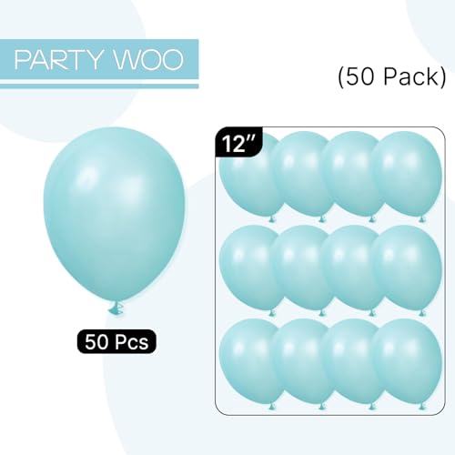 Image of PartyWoo Pearl Teal Balloons 50pcs Pearl Aqua Blue Turquoise Dark Teal