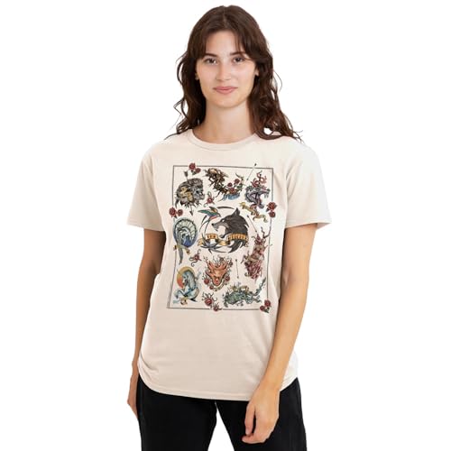 T-Shirt The Witcher Femme XXXL Monster Tattoo Flash Vetement Geek Naturel