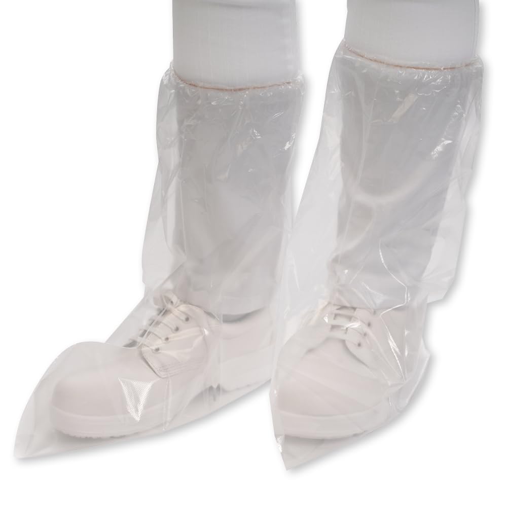 FRANZ MENSCH 500 Stück Hygostar Überstiefel | PE, transparent, L: 38cm, H: 47cm, Karton, Überstiefel, Schuhüberzieher, Schuhschutz