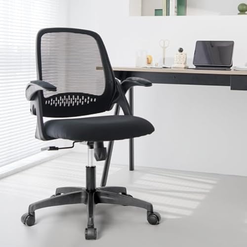 オフィスチェア デスクチェア メッシュ 丸みが可愛いペンギンチェア 省スペース 跳ね上げ式アームレスト おしゃれカラー お子様から大人まで使える NEC ブラック
