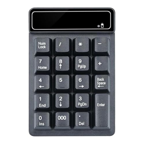 Image of Tobo Wireless Numeric Keypad 2.4G | 19 Keys Portable Number Pad with USB Receiver for Laptop, PC, Desktop | Plug & Play, 10m Range, Splash-Resistant Mini Numpad for Accounting & Data Entry TD-K3
