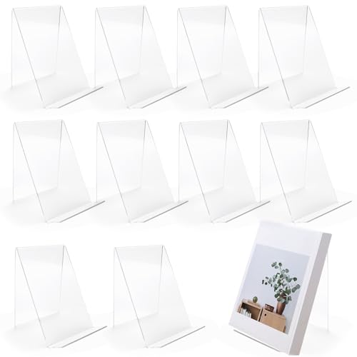 BBWELL 10 Piezas Sujetalibros de Acrílico Transparente,Sujeta Libros Estanteria,Organizador Libros Adecuado para La Escritorio, Dormitorio Oficina, Escuela, Biblioteca