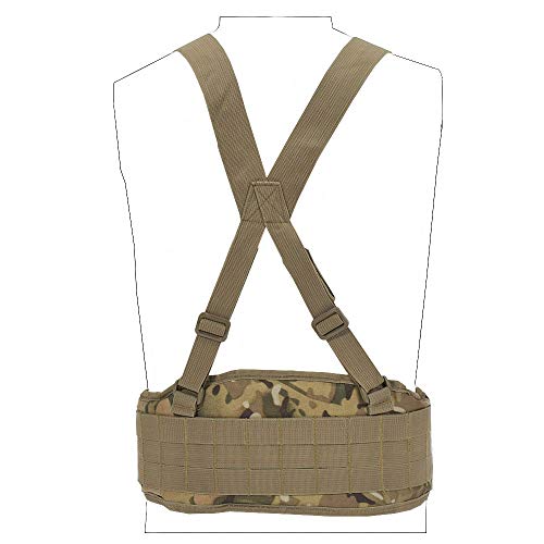 Sinairsoft Tactical Waist Belt With X-Shaped Suspenders Free Straps Airsoft Combat Padded Molle Belt Cp #TOP3