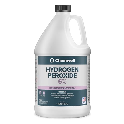 Chemwell 6% Hydrogen Peroxide - 1 Gallon - Multi-Purpose Cleaner for Home Kitchen Bath and Laundry - Made in USA - for Household Use