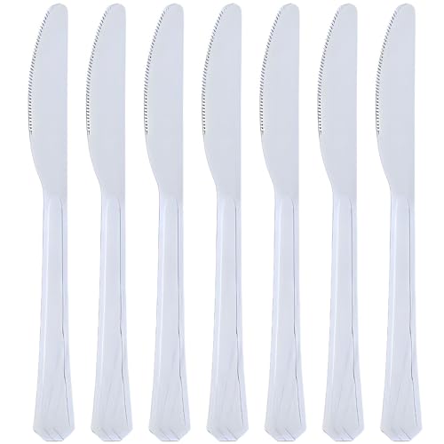 Premium Heavyweight Pearl Plastic Knifes (Packs of 51), Durable & Stylish Design, Ideal For Any Occasion