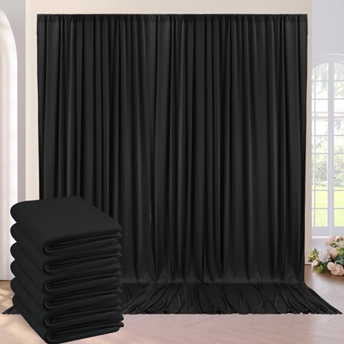10 ft x 30 ft Thick Black Backdrop Curtain Panels, 6